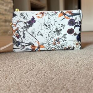 Floral White Clutch Bag